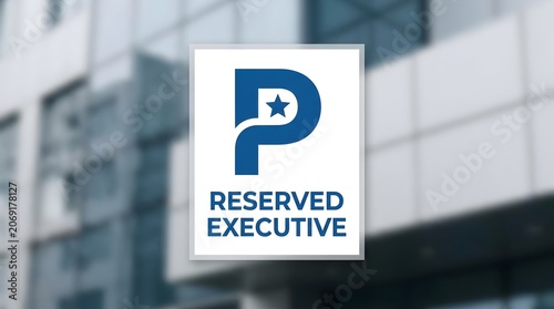 VIP reserved executive parking spot sign icon for luxury corporate building parking