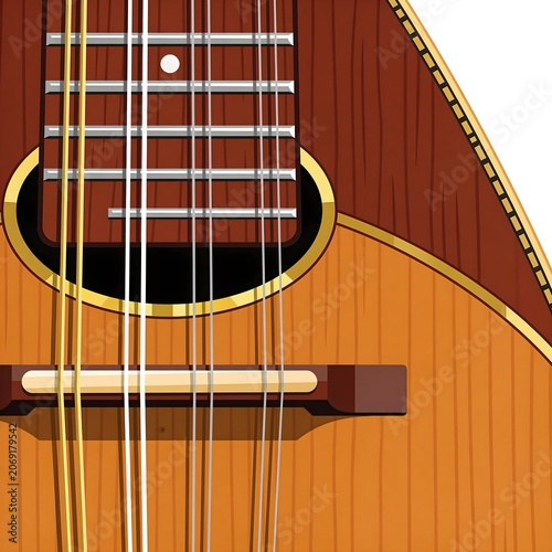 Vector illustration of traditional Austrian Raffele folk string instrument