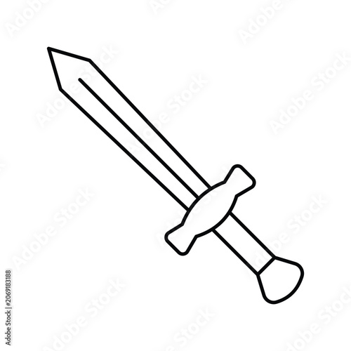 Sword icon with white background vector stock illustration