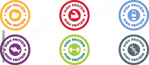 High Protein Nutrition Badge Vector Pack