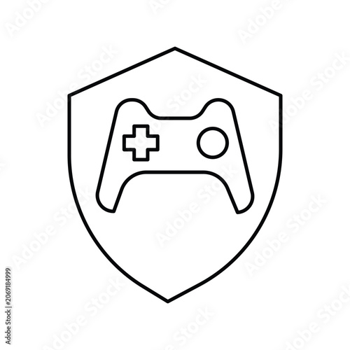 Shield icon with white background vector stock illustration