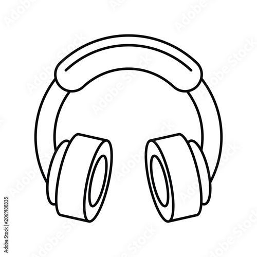 Headphones icon with white background vector stock illustration