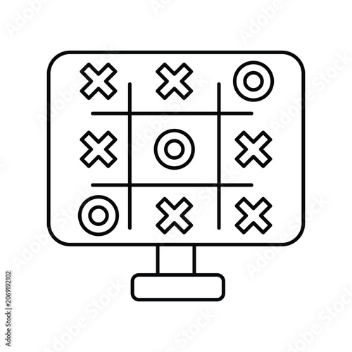 Tic Tac Toe icon with white background vector stock illustration