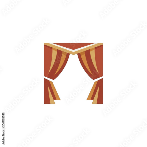 Stylized theater stage curtains icon