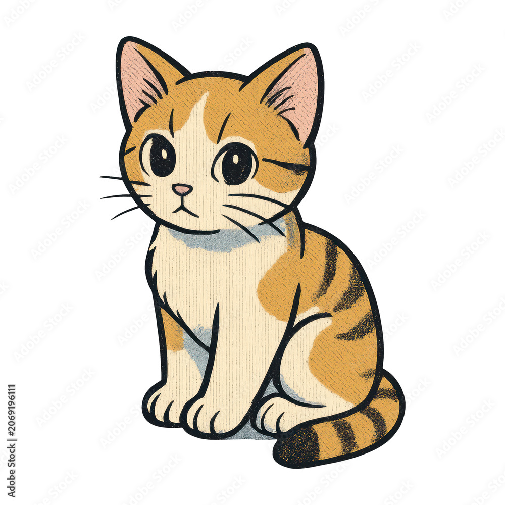 Fototapeta premium PNG Cute cartoon cat illustration.