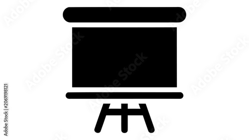 Foto Black icon of a flip chart presentation board, representing business meeting too
