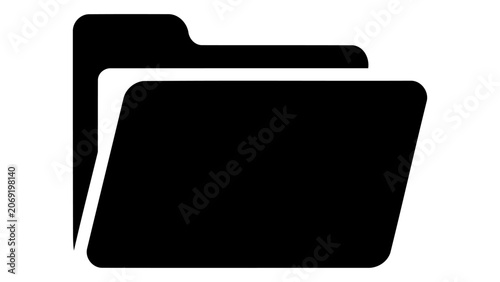 Tableau sur toile Black icon of a document file expanding folder, representing file organization,