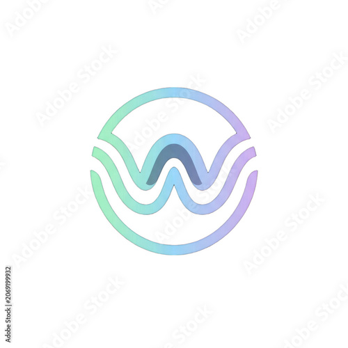 Abstract circular W letter logo design