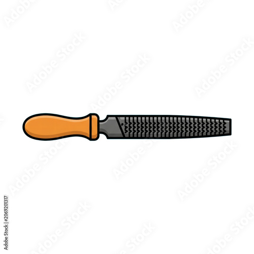 Metal rasp file with wooden handle