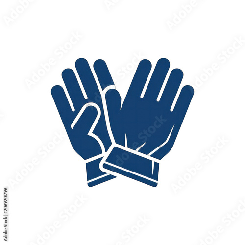 Blue work gloves flat vector icon