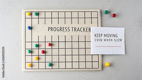Progress Tracker Board with Colorful Markers for Goal Management