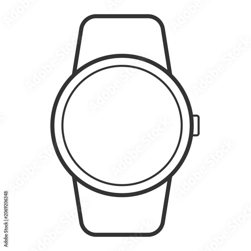 outline round smart watch icon