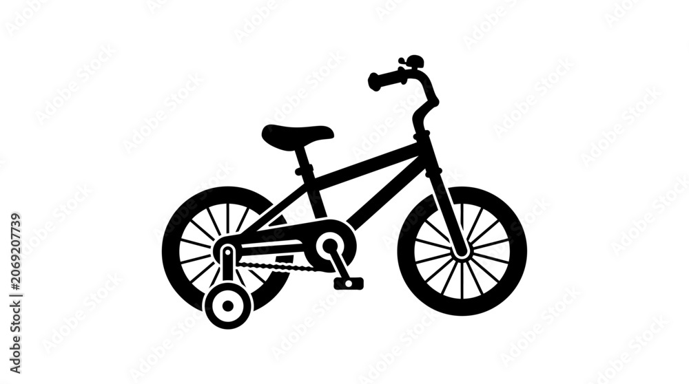 Fototapeta premium A person rides a bicycle on a path with wheels spinning fast.