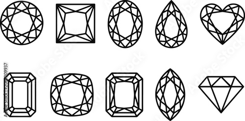 Konstfotografi Various diamond shapes and cuts