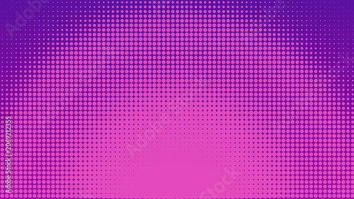 Abstract purple and pink halftone gradient pattern background.