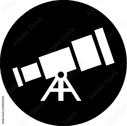 Silhouette of a telescope on a tripod.