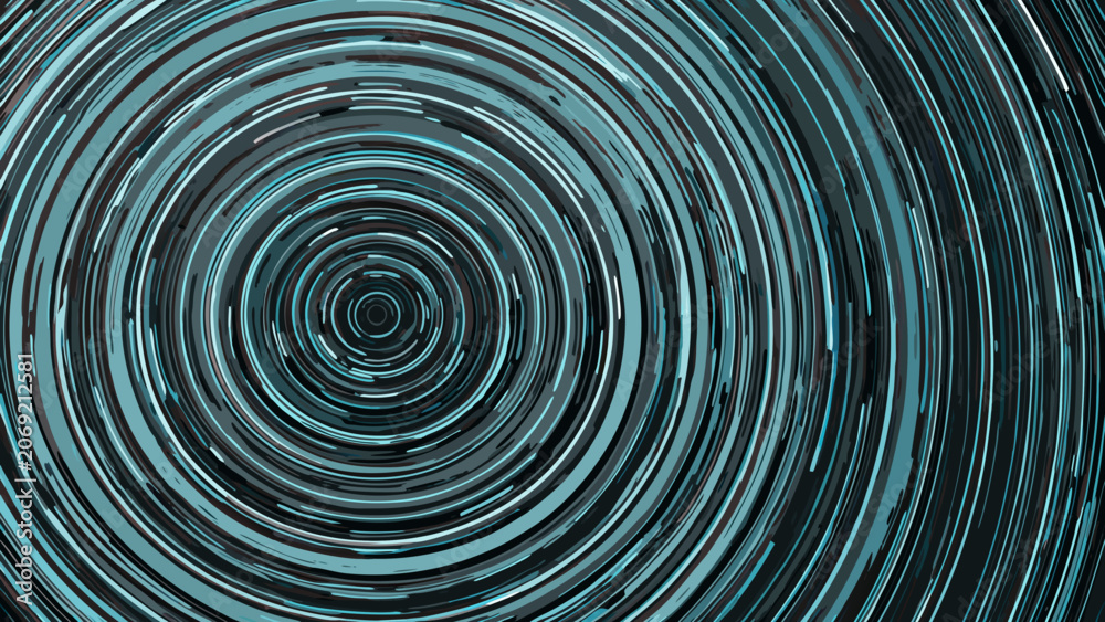 Fototapeta premium Concentric circles pattern in teal and gray tones a swirling abstract vector illustration art background circular color contemporary