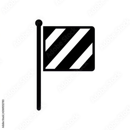 Black and white flag icon with diagonal stripes