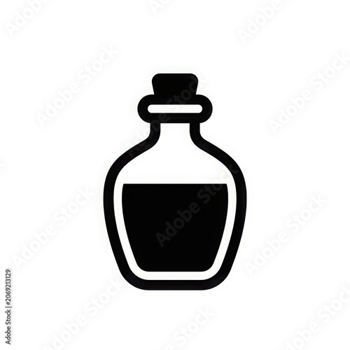 Potion bottle icon black silhouette vector illustration