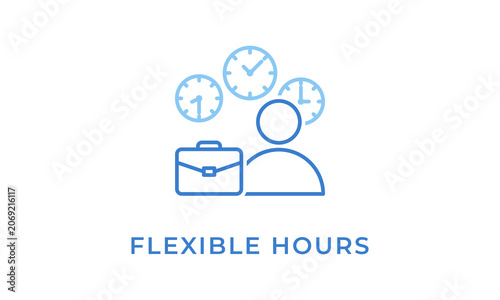 Flexible Hours Vector Icon Isolated On White Background        