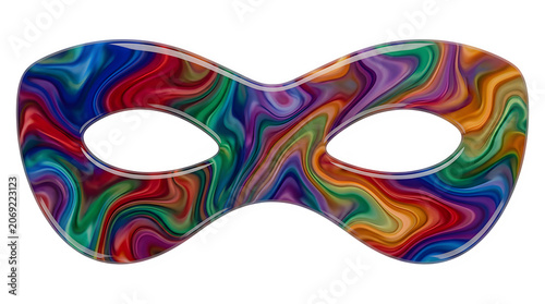 Abstract colorful swirl pattern masquerade mask concept with masquerade colorful abstract carnival festival creative performance venetian celebration accessory decoration psychedelic