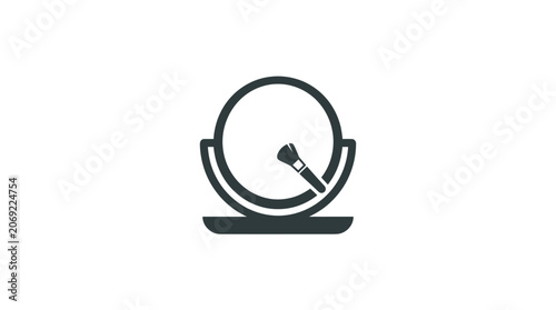 Makeup Mirror and Brush Icon