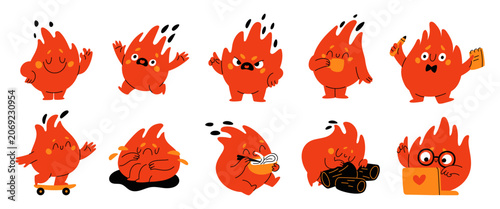 Fotografie Cute fire character mascot
