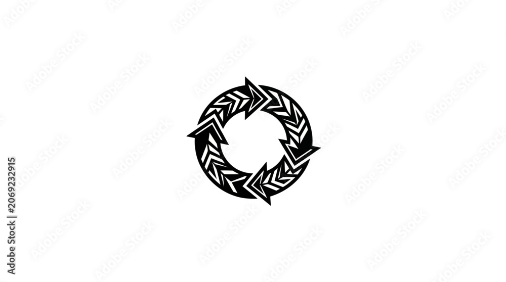 Obraz premium Circular Arrow Loop Logo Element