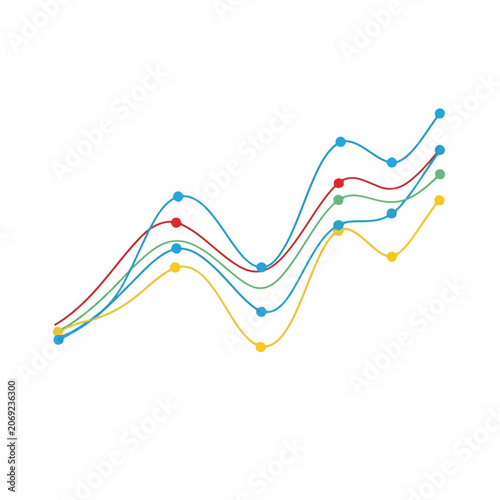 Multicolored Lines and Dots on Graph.