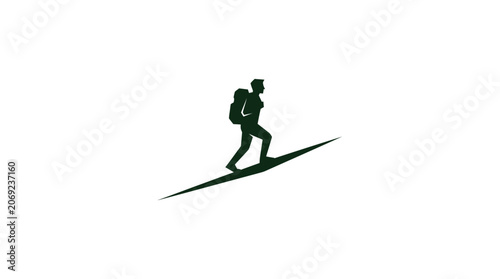 Hiker Silhouette Vector Illustration
