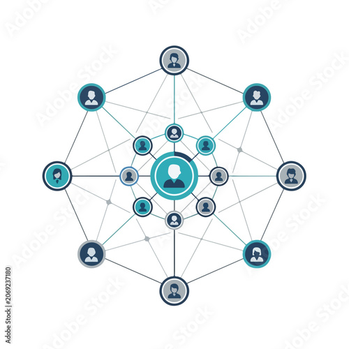 Network of People Icons Connected Together.