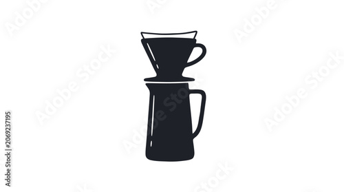 Pour Over Coffee Maker Vector Illustration