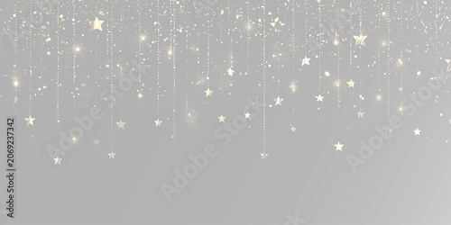 Tableau sur toile Festive gold lights with glitter sparkle and shimmering glow for joyful celebrat