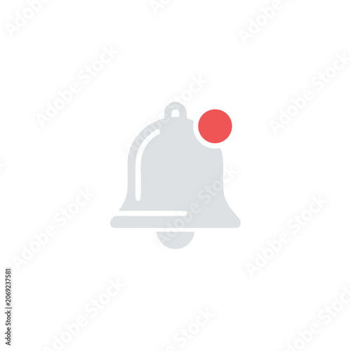 Notification Bell with Red Alert Signal.