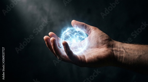 The handholding a small lighting