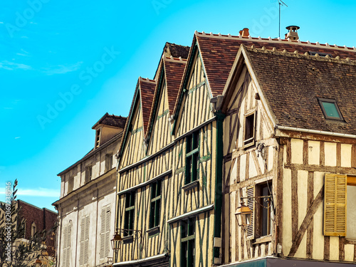 Street view of downtown Auxerre, France