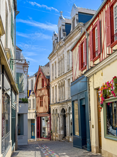 Street view of downtown Auxerre, France