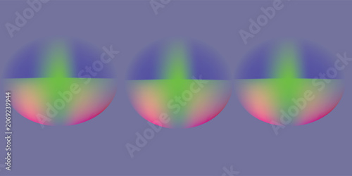 Several colorful abstract shapes are featured on a white background. The shapes are smooth and slightly noisy, and are shaded with gradients of pink, blue and green.