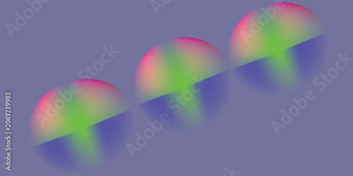 Several colorful abstract shapes are featured on a white background. The shapes are smooth and slightly noisy, and are shaded with gradients of pink, blue and green.
