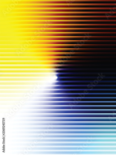 Abstract vibrant colorful geometric background with horizontal glitch lines and neon gradients