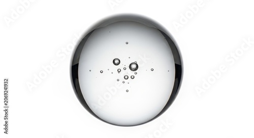 Water Droplets on Clear Glass Sphere.