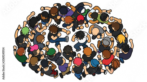 Diverse group of people standing together.