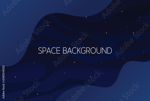 Modern dark blue galaxy vector background with starry night sky texture.