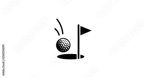 Golf Ball Falling Into Hole Icon