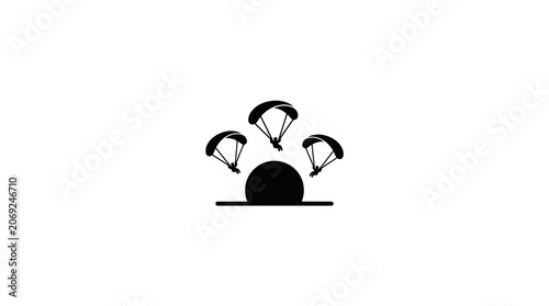 Paragliding Adventure Icon Set