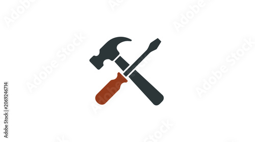 Crossed Hammer and Screwdriver Icon