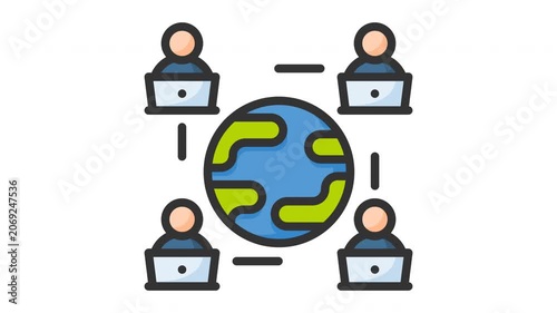 Animated remote team icon