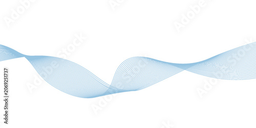Vector abstract background with dynamic blue waves.