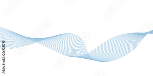 Vector abstract background with dynamic blue waves.