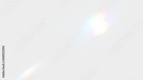 Obraz na płótnie Rainbow reflection png with glass prism refraction, luminous crystal shine and transparent abstract overlay design
